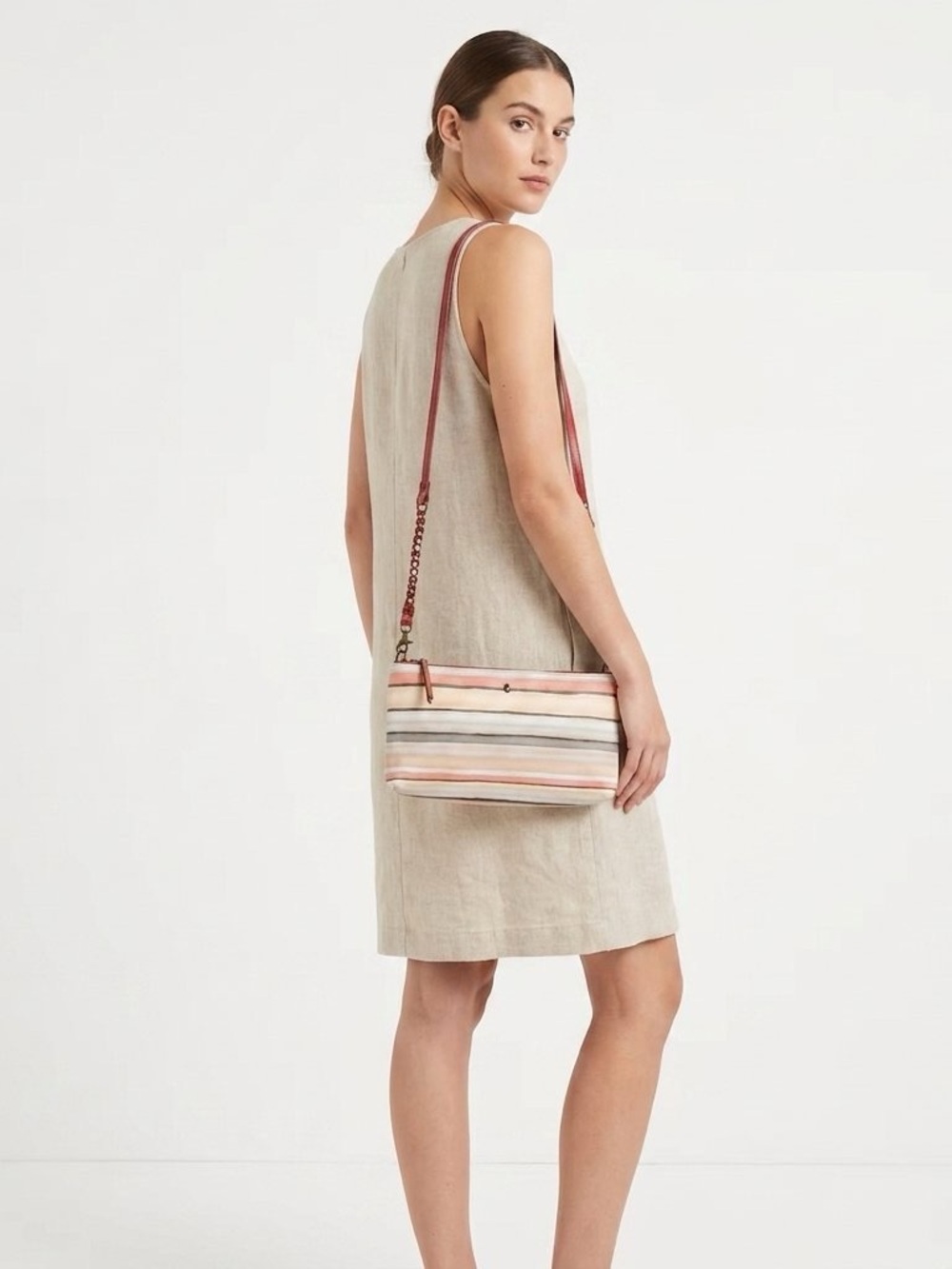 Elliott Lucca Striped Crossbody Bag Multi Color Pastel Shoulder Purse